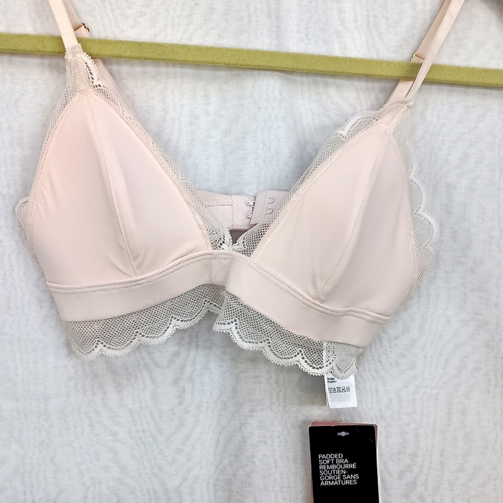 H&M Cream Lace Trim Bra Intimates
